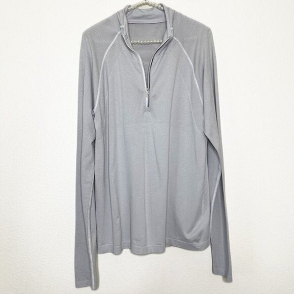 lululemon athletica Other - Lululemon Athletica Gray Metal Vent 1/2 Zip Long Sleeve Pullover Shirt Sz‎ Large